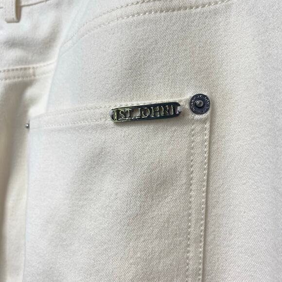 ST JOHN Sport Off White Jeans 5 Pocket Stretch Spring Nautical Preppy Womens 16 - Picture 2 of 11